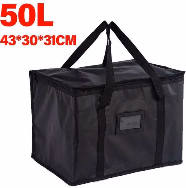 KORVIXA 50L Large Insulated Food Delivery Bag in Black