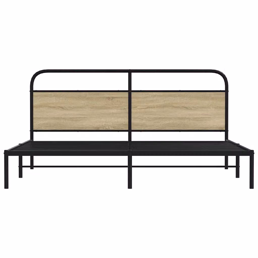 Berkfield Home Metal Bed Frame in Sonoma Oak Brown, Super King, W/D/H: 180 x 200 cm – 2