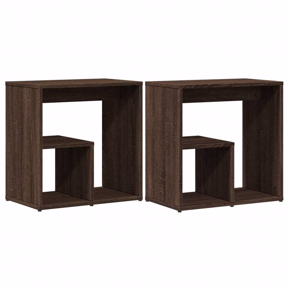 Berkfield Home Set of 2 Brown Oak Side Tables, W/D/H: 50 x 30 x 50 cm – 2