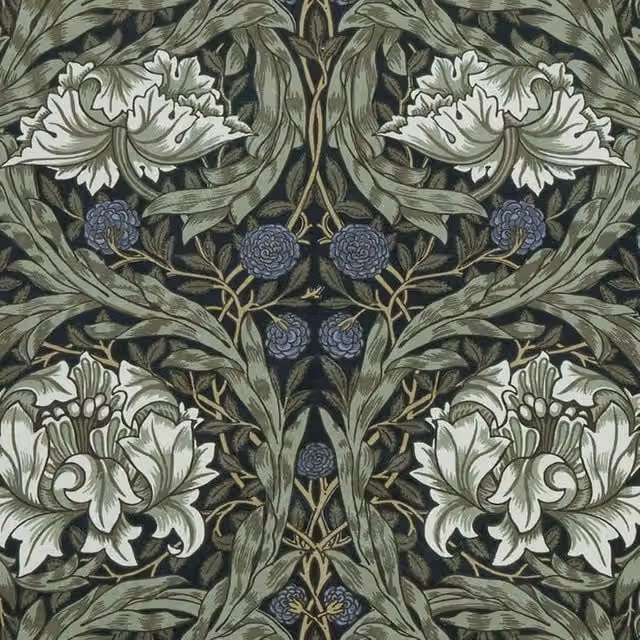 William Morris At Home African Marigold Velvet Fabric in Cornflower Blue and Multicolour