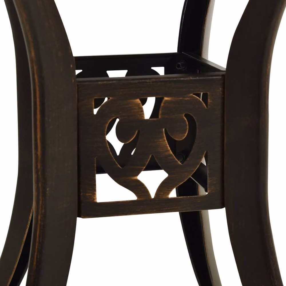 Berkfield Home Brown Cast Aluminium Garden Table, W/D/H: 78 x 78 x 72 cm – 3