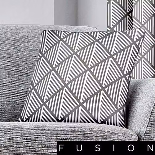 Fusion Brooklyn 100% Cotton Graphic Print Square Filled Cushion in Grey, W/D/H: 43 x 43 x 43 cm – 2