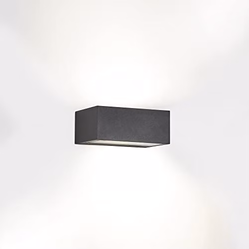 Netlighting Nemesis IP65 Outdoor LED Up Down Wall Light, Grey, 17.5W, 2700K, 1816 lm, H: 22 cm x W: 9 cm x D: 9 cm