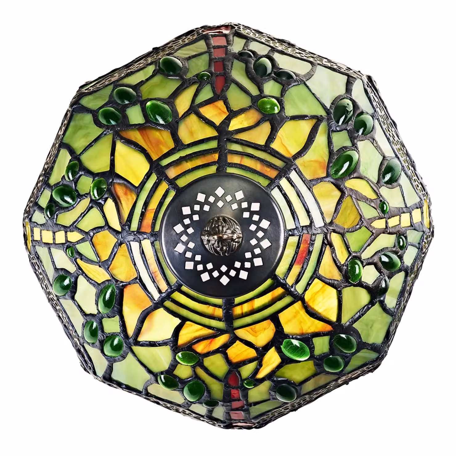 Happy Homewares Hand Crafted Stained Glass Dragonfly Tiffany Table Lamp in Green and Bronze – 2