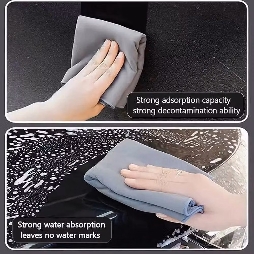 NESTLUNE 5-Piece Microfibre Cleaning Cloths for Glass, Windows, Mirrors and Cars, Grey, W/D/H: 100 x 100 x 100 cm – 5