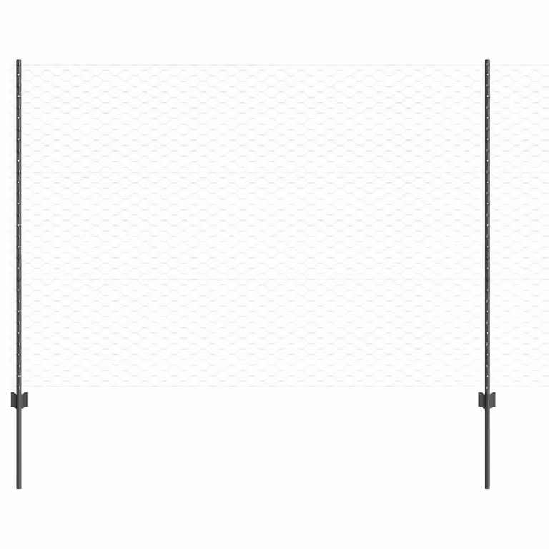vidaXL Berkfield Home Modern Garden Fence Set of 2, Grey Metal, Length: 25 m