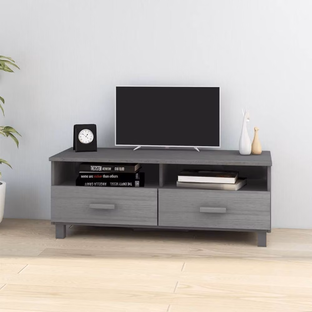 Berkfield Home HAMAR TV Cabinet in Dark Grey Solid Pine, W/D/H: 106 x 40 x 40 cm – 2