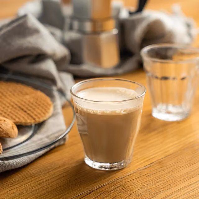 Duralex Picardie Shot Glass Espresso Cups, 90ml, Transparent/White