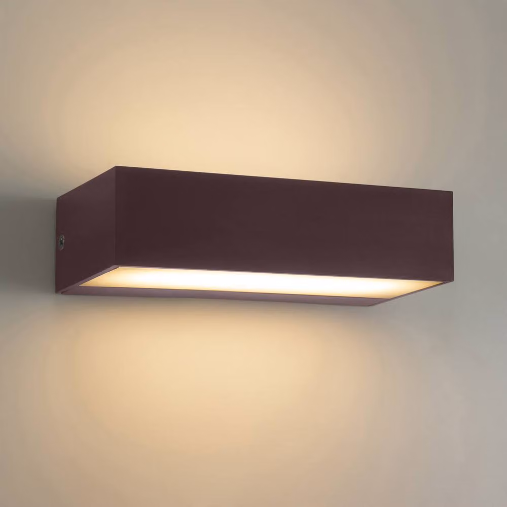 Netlighting Ara Brown Outdoor LED Wall Down Lamp, 9.3W, 3000K, IP65 – 3