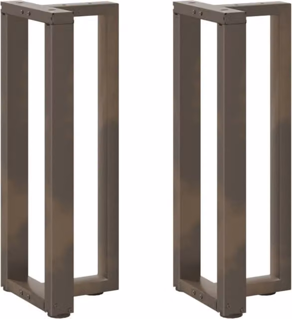 Berkfield Home T-Shaped Console Table Legs, 2 Pieces, Black Steel, W: 25 cm, D: 28 cm, H: 72-73 cm