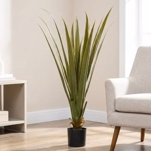 STILVORA Artificial Green Agave Succulent Plant with Pot, Height: 90 cm – 1