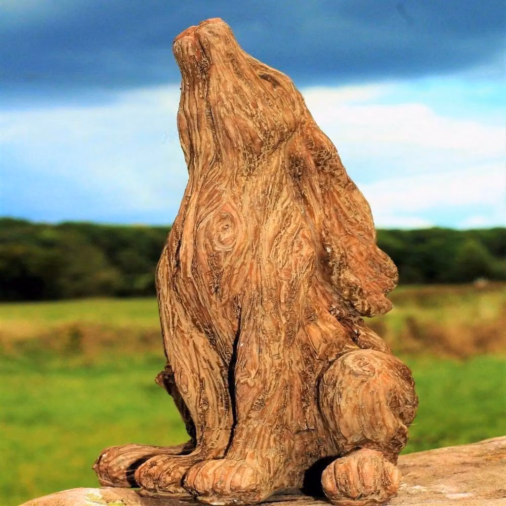 Havendro Large Wild Hare Garden Ornament Statue in Brown – 2