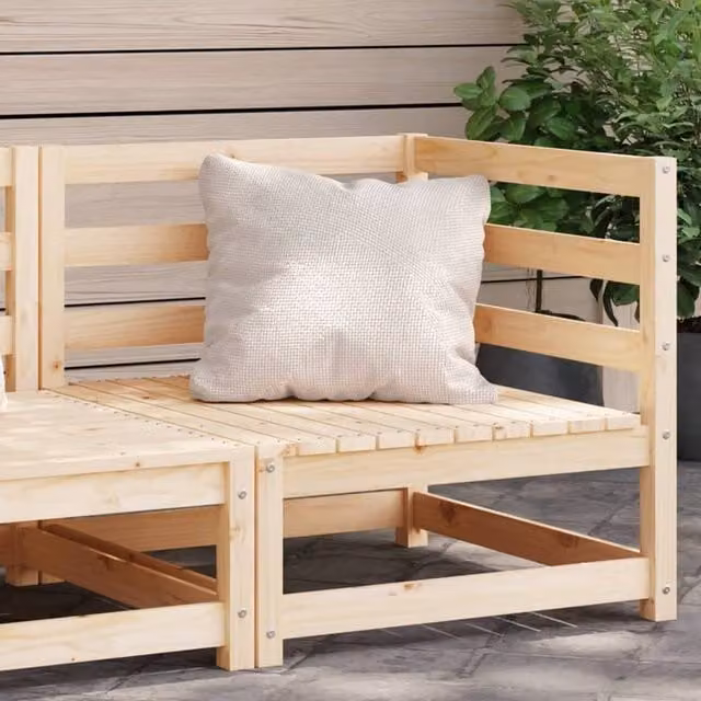 Berkfield Home Rustic Brown Solid Pine Garden Corner Sofa W/D/H: 70 x 70 x 67 cm