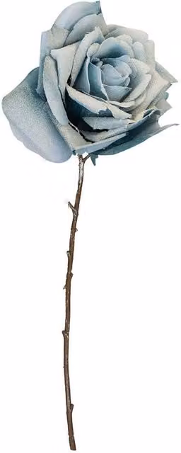 VFM e-Store Blue Glitter Rose Christmas Decoration, H 47 cm x W 18 cm – 1