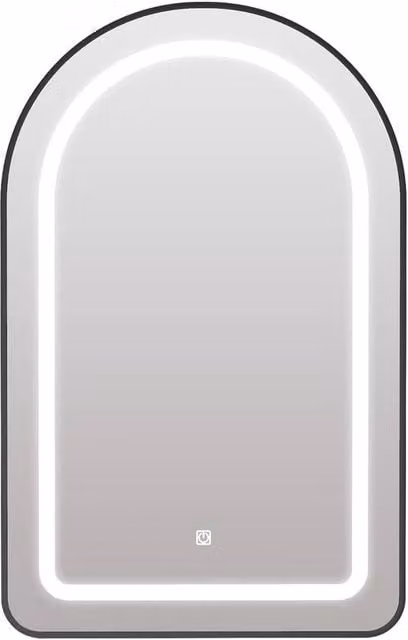 KEEPREAPER Black Arched LED Mirrored Bathroom Cabinet with Glass Shelves and Sensor Switch, W/D/H: 51 x 13 x 80 cm – 1