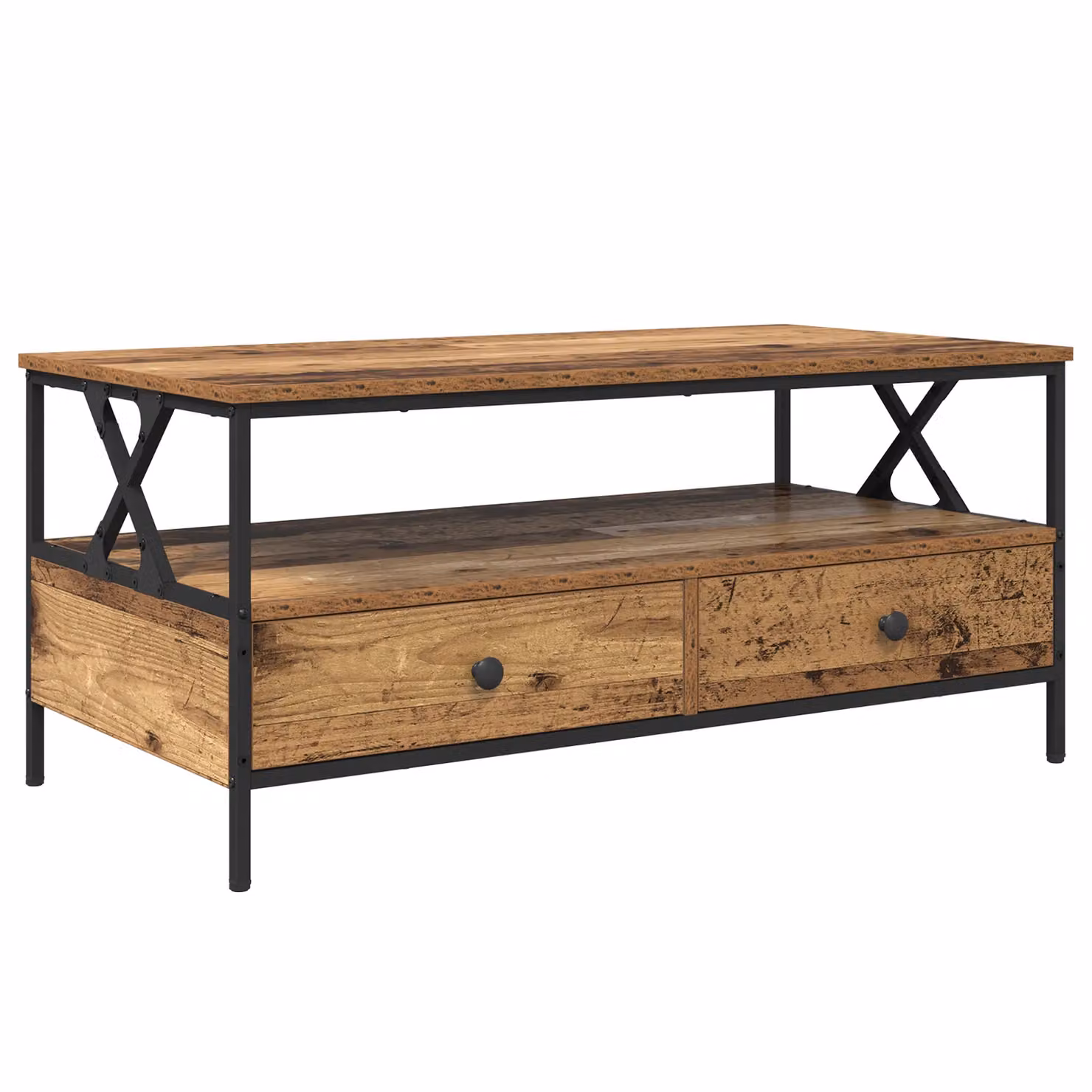 Berkfield Home Modern Rectangular Coffee Table in Brown, W/D/H: 100 x 51 x 45 cm – 2