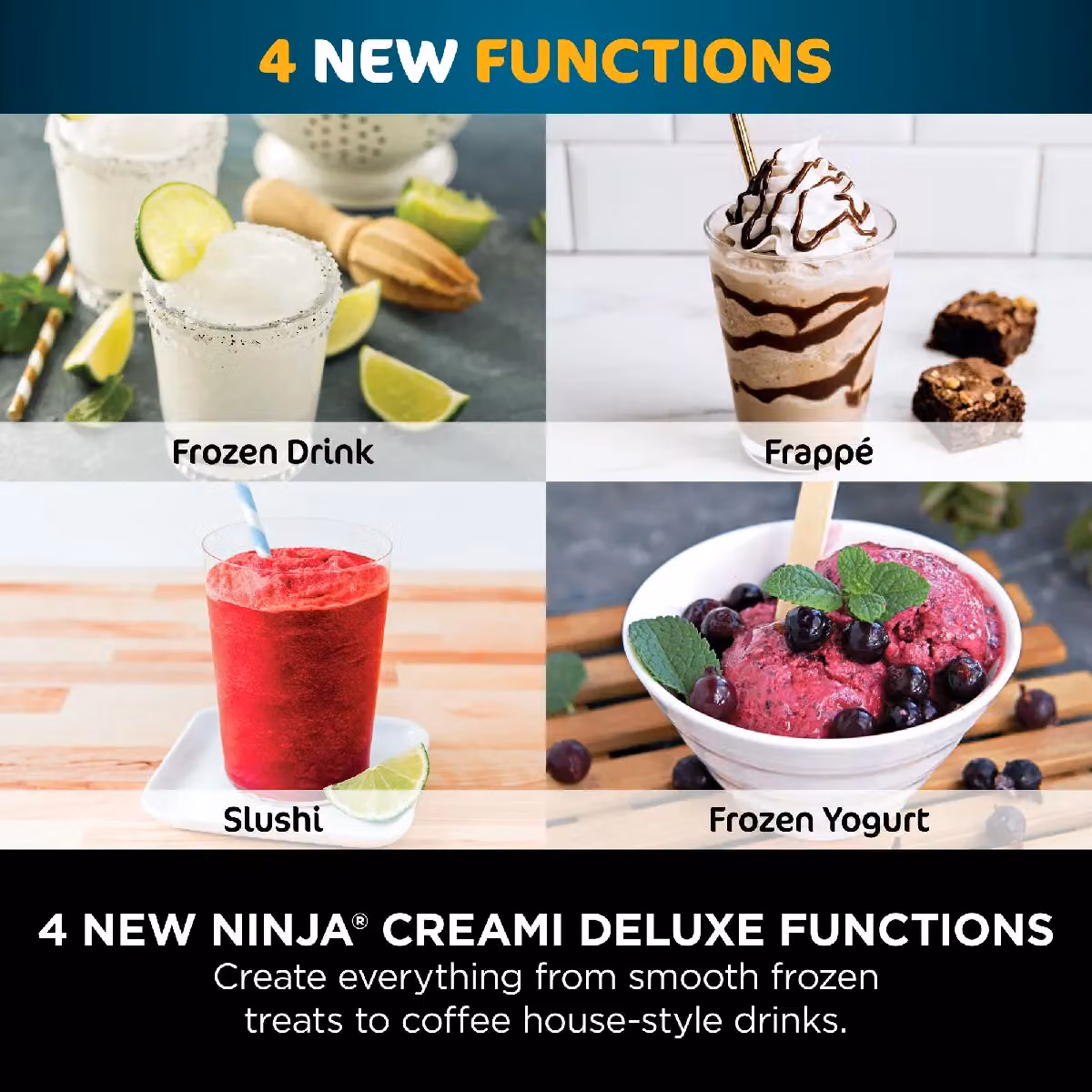 Ninja CREAMi Deluxe 10-in-1 Ice Cream and Frozen Drink Maker in Black – 5
