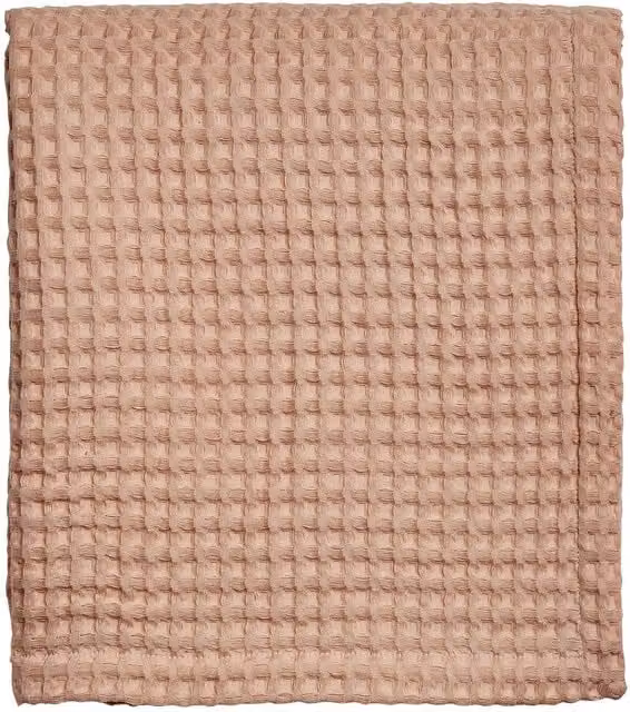 Murmur Tess Waffle Cotton Throw in Pink, W: 150 cm, D: 200 cm