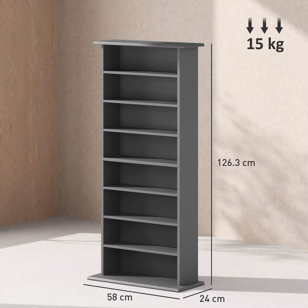 STILVORA Grey CD Storage Unit with Adjustable Shelves – 3