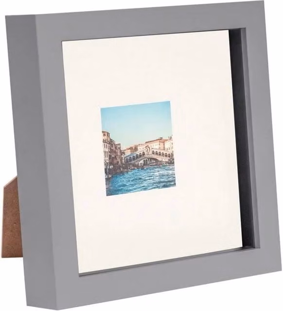 Havendro Grey Acrylic 3D Box Photo Frame with Ivory Mount – 1