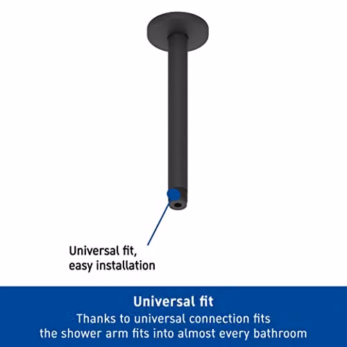 Duravit Universal Round Ceiling Mount Shower Arm and Faucet in Black Matt with 200 mm Shower Head – 2
