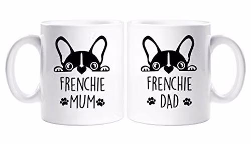60 Second Makeover Frenchie Mum and Dad Ceramic Mug Set in White – 2