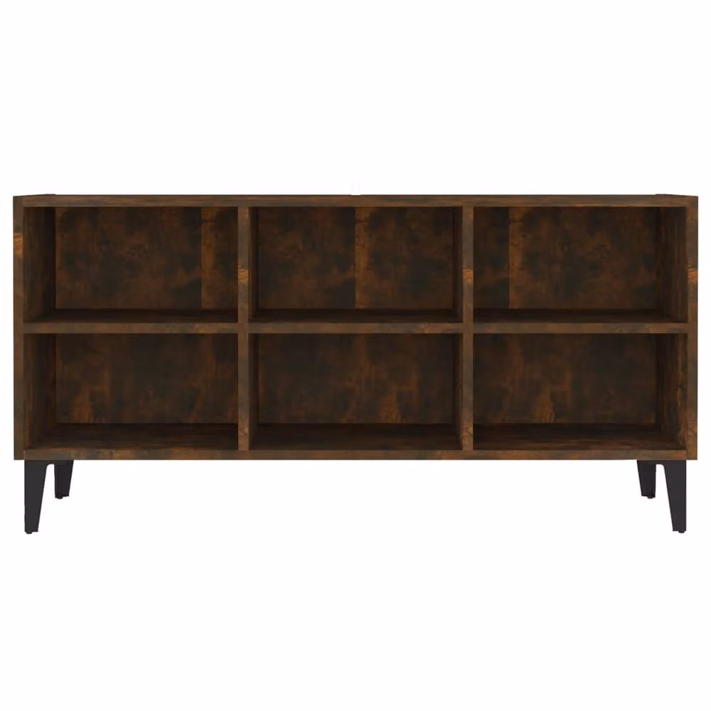 Berkfield Home TV Cabinet in Smoked Oak and Brown with Metal Legs, W: 103.5 cm, D: 50 cm, H: 50 cm – 4