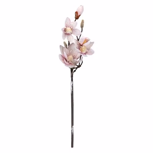 VFM e-Store Pink and Gold Magnolia Fabric Spray Christmas Decoration, H 70 cm x W 19 cm