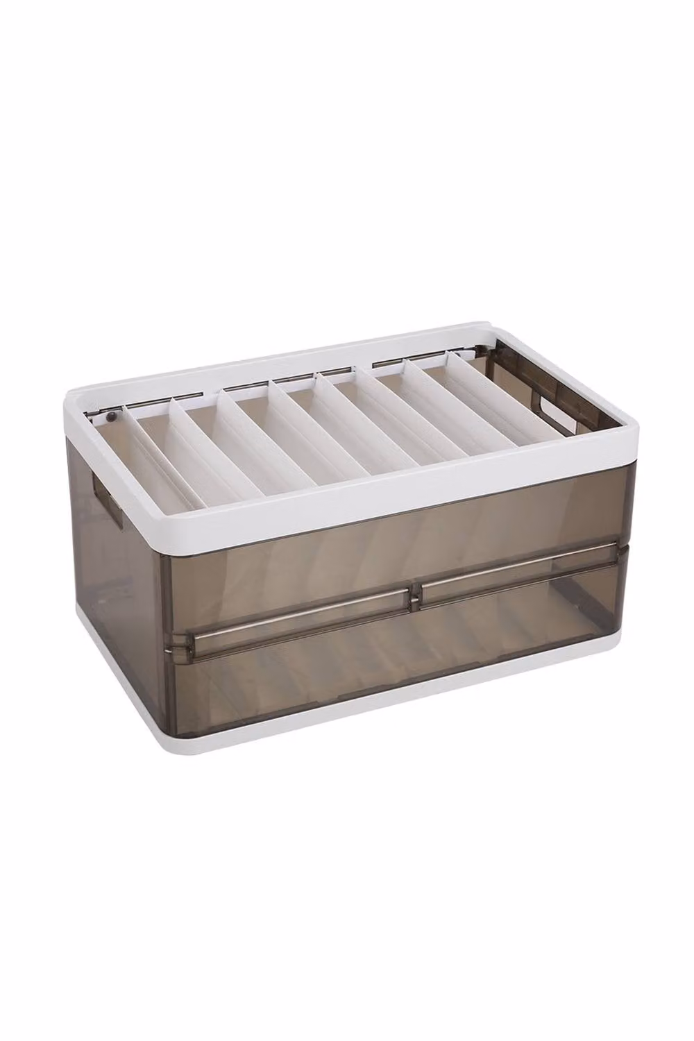 ExtraStar Foldable and Stackable Clothes Organiser Box with Dividers, Brown – 2