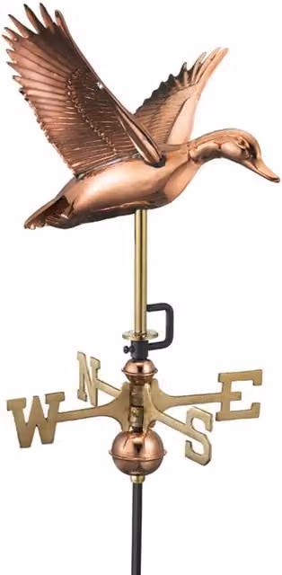 Good Directions Cottage Duck in Flight Copper Weathervane in Bronze and Black Metal – 1