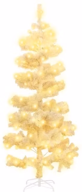 Berkfield Home Swirl Pre-lit Christmas Tree in White, Height: 150 cm – 1