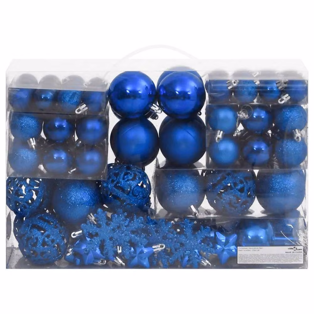 Berkfield Home 111 Piece Blue Christmas Bauble and Tree Topper Set – 2