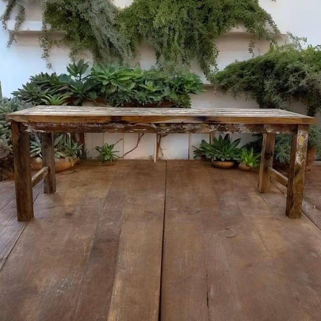 Serenityy Rustic Teakwood Rectangular Dining Table in Brown, Seats 8, W: 180 cm, D: 70 cm, H: 70 cm