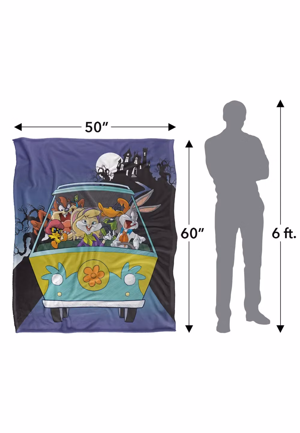 Warner Brothers Looney Tunes Silky Touch Super Soft Throw Blanket in White, W/D: 152 x 127 cm – 2