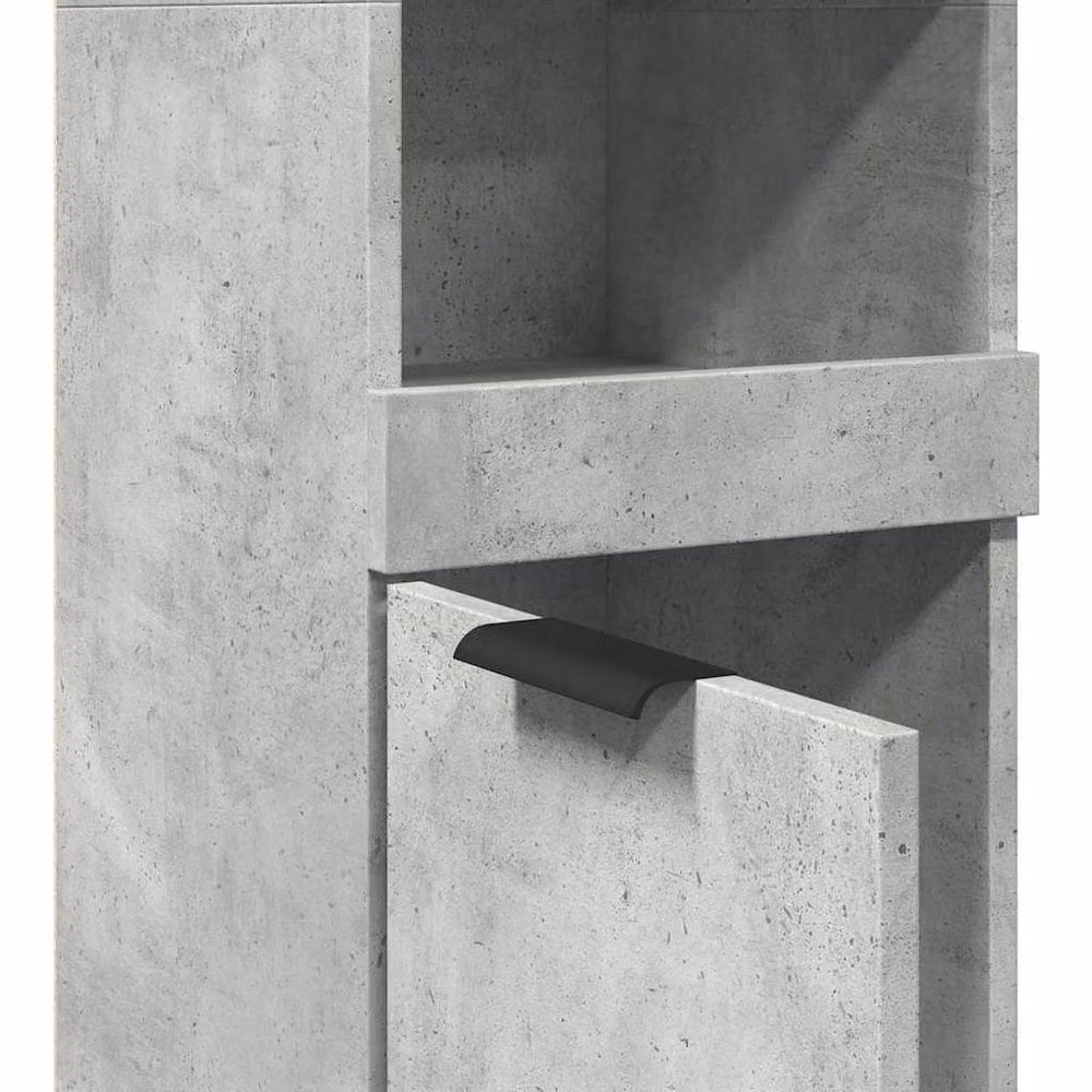 Berkfield Home Durable Bathroom Cabinet in Concrete Grey, W/D/H: 32 x 34 x 188.5 cm – 3