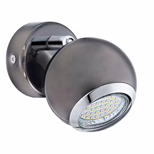 Loops Modern Round Wall Spot Light in Chrome with Included GU10 LED Bulb – 1