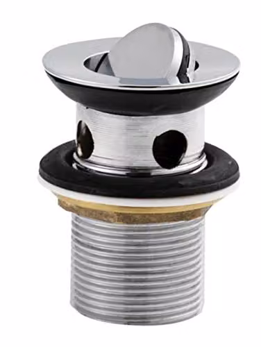 Nuie ER03 Modern Brass Push Open Basin Waste in Chrome – 1