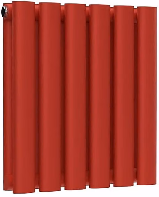 Lux Heat Oval Horizontal Double Radiator in Poppy Red, W: 40.0 cm, H: 36.0 cm