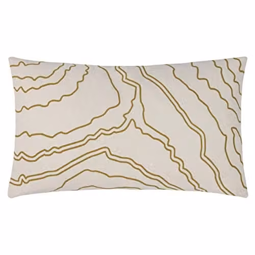 Hoem Elise Graphic Rectangular Cushion in Nougat, W: 50 cm, H: 30 cm