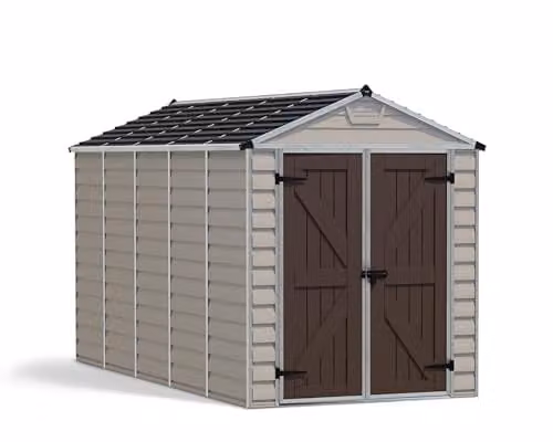 Palram Canopia Skylight Shed in Beige with Polycarbonate Windows and Aluminium Frame, W: 185.4 cm, D: 378.6 cm, H: 217 cm – 1