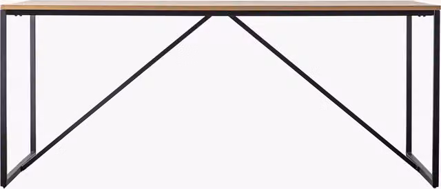 Perch & Parrow Get-Together Rectangular Industrial Dining Table in Brown Wood with Matt Finish
