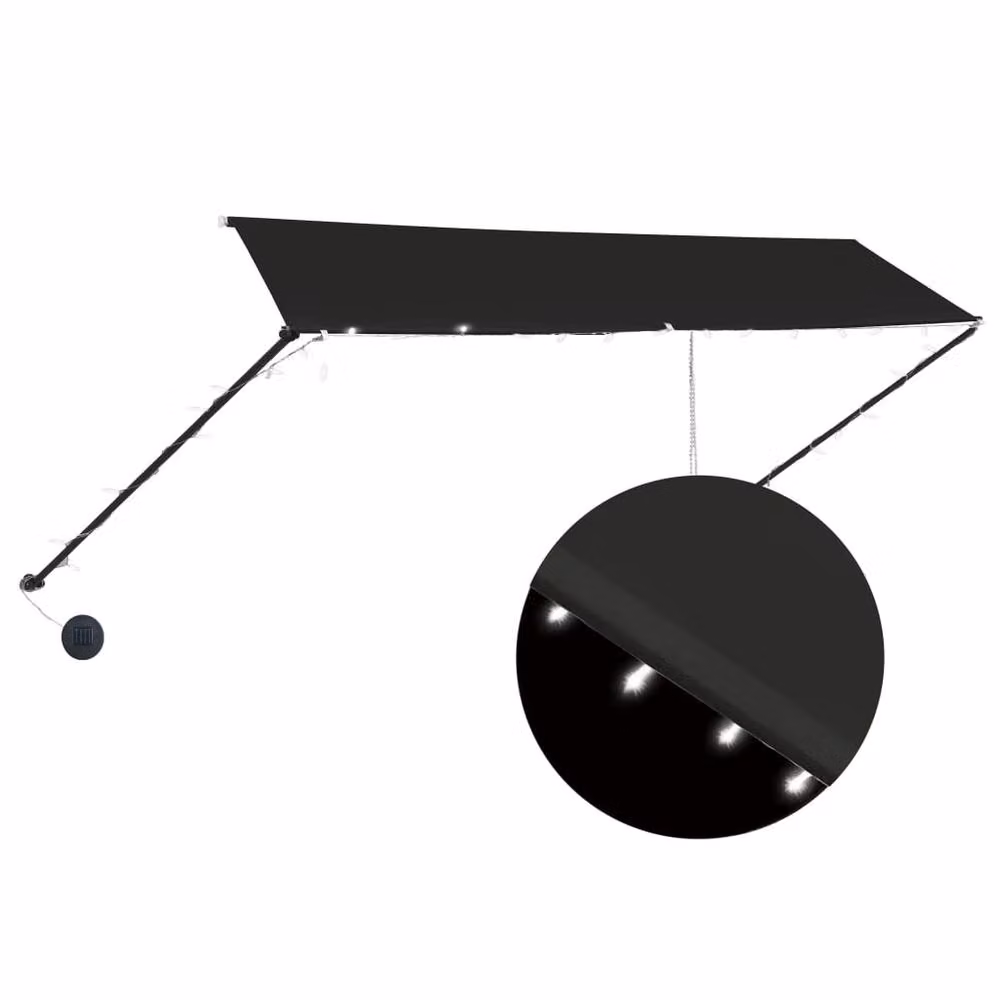 Berkfield Home Retractable Awning with LED, Anthracite and Black, W: 350 cm, D: 150 cm – 3