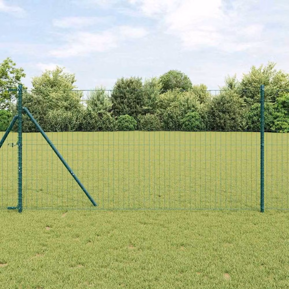 Berkfield Home Green Euro Fence, PVC-Coated Steel, W: 2 m, H: 1 m, Length: 10 m – 2
