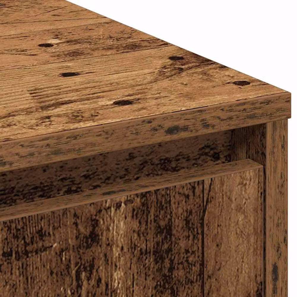 Berkfield Home Rustic Sideboard with Integrated LED Lighting in Brown, W/D/H: 71 x 34.5 x 75 cm – 6