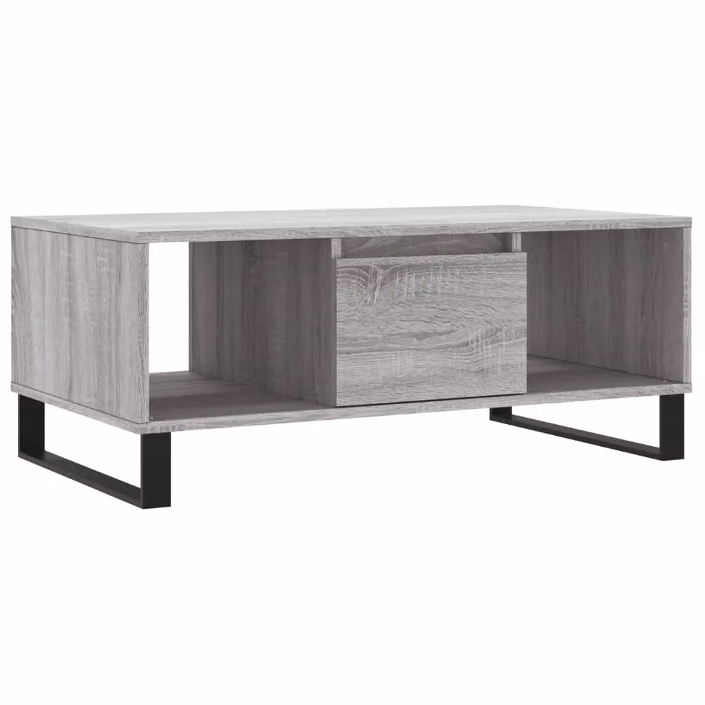 Berkfield Home Modern Rectangular Coffee Table in Grey Sonoma, W/D/H: 90 x 50 x 36.5 cm – 2