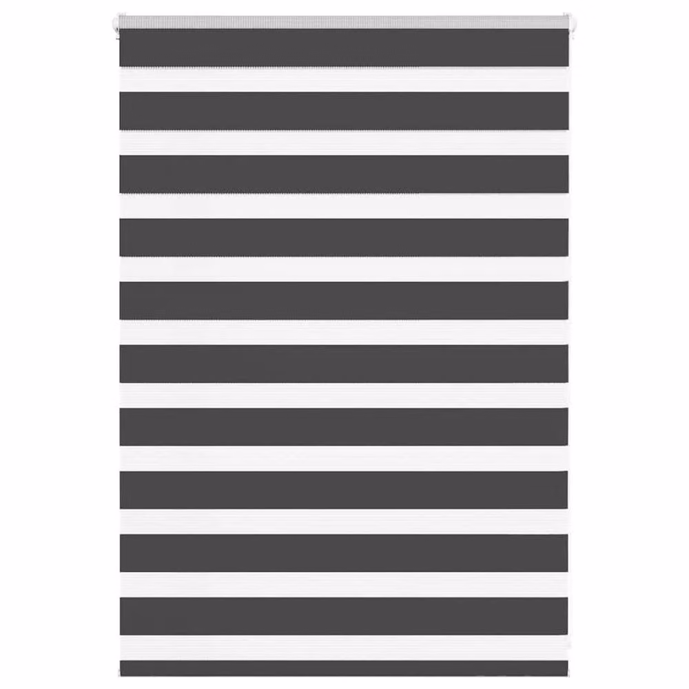 Berkfield Home Black Zebra Day and Night Blind with Polyester Fabric, W: 105 cm, H: 100 cm – 2