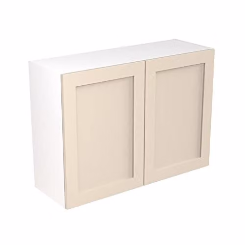 Kitchen Kit Shaker Door Flatpack Wall Cabinet in Cashmere Matt, W: 100 cm, H: 72 cm, D: 33 cm