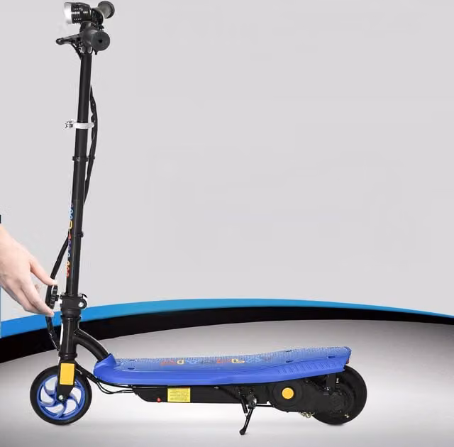 HOMCOM Folding Electric Scooter with LED Headlight and Height Adjustable Handlebar, Blue