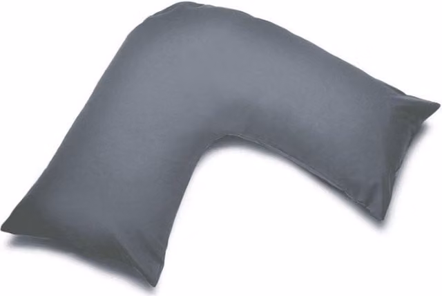 Belledorm Easycare Percale V-Shaped Orthopaedic Pillowcase in Grey