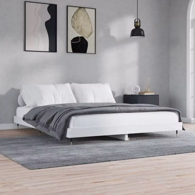 Berkfield Home Durable Bed Frame in White, W/D/H: 120 x 200 x 203 cm – 1